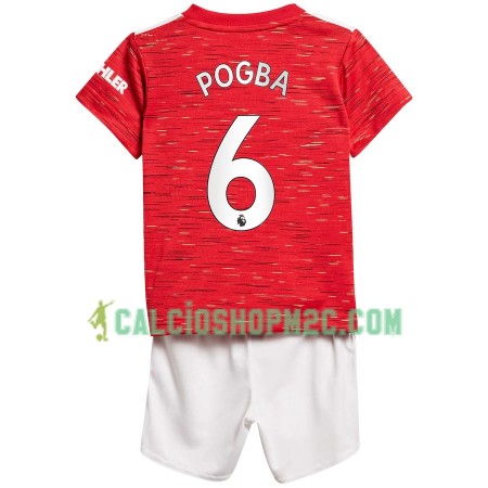 Manchester United Paul Pogba 6 Bambino Maglia Prima 2020/2021 Manica Corta (+ Pantaloncini)